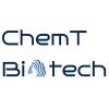 ChemT Biotechnology logo - blue lettering that spells out ChemT Biotechnology, and the o is in blue lines in the shape of a short rainbow